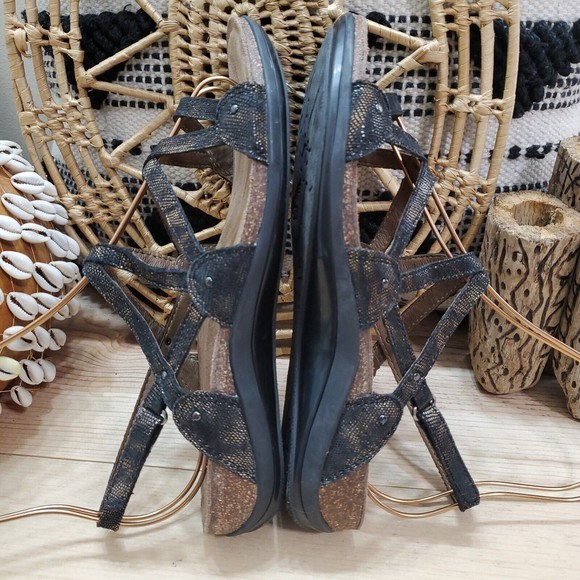 Dansko Jovie Slingback Coffee Swirl Sandals Snake Cork Sole Leather Women 8.5-9 - Picture 7 of 13